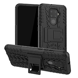 Wewoo Coque Renforcée Pour Huawei Nova 5i Pro Texture de pneu TPU + PC Antichoc avec support noir