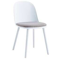 Avis Pegane Lot de 4 chaises de salle à manger en Polypropylène et tissu coloris blanc, gris - Longueur 45 x profondeur 55,50 x hauteur 80 cm