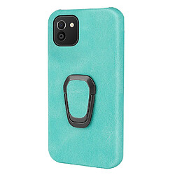 Coque en TPU + PU anti-rayures, antichoc avec béquille à anneau rotatif Matcha vert pour votre Samsung Galaxy A03 (EU Version)