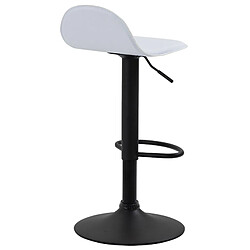 Decoshop26 Lot de 2 tabourets de bar avec repose-pieds en PVC blanc pied trompète en métal noir 10_0004260 pas cher