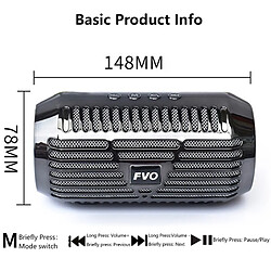 Universal Haut-parleur Bluetooth portable Mini haut-parleur sans fil stéréo avec radio FM Carte SD USB AUX MP3 Lecteur de musique Colonne téléphonique Téléphone mobile | Haut-parleur portable (noir) pas cher