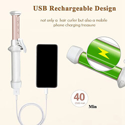 Universal Fer à friser sans fil 1 pouce Ceramic Curl Bar Pro 2 dans 1 mini friseur pour friser les cheveux bouclés USB rechargeable portable | pas cher