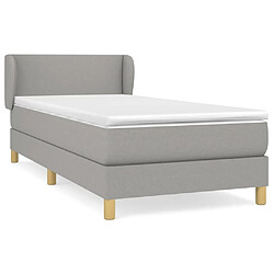 Maison Chic Lit Adulte - Lit simple Lit à sommier tapissier avec matelas moelleux - Meuble de Chambre - Gris clair 100x200cm Tissu -MN40043