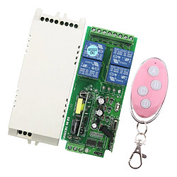 433mhz 4ch sans fil télécommande relais commutateur récepteur 4 bouton rose