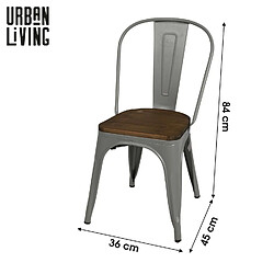 Urban Living Chaise vintage Liv H84 cm - Gris mat