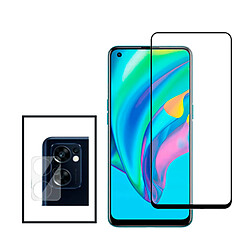 PHONECARE Kit Film Caméra Arrière + Verre Trempé 5D Full Cover pour Oppo Reno7 SE 5G - Transparent / Noir