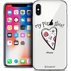 Caseink Coque Housse Etui Apple iPhone Xs / X (5.8 ) [Crystal Gel HD Collection Love Saint Valentin Design My Pizza Slice - Souple - Ultra Fin - Imprimé en France]