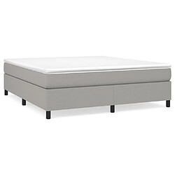 Maison Chic Lit Adulte - Lit simple Lit à sommier tapissier avec matelas moelleux - Meuble de Chambre - Gris clair 160x200cm Tissu -MN67714