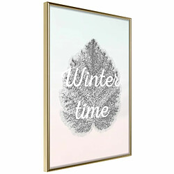 Paris Prix Affiche Murale Encadrée Winter Leaf 20 x 30 cm Or