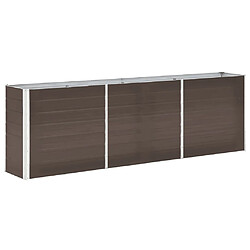 vidaXL Lit surélevé de jardin Acier galvanisé 240x40x77 cm Marron