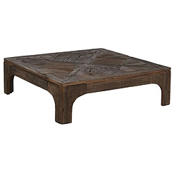 Pegane Table basse, table de salon en bois recyclé coloris marron - longueur 100 x profondeur 100 x Hauteur 32 cm