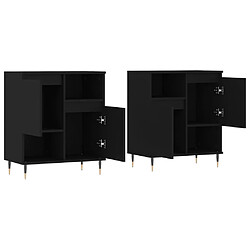 Avis vidaXL Buffets 2 pcs noir bois d'ingénierie