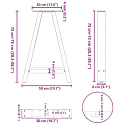 vidaXL Pieds de table basse forme de A 2 pcs anthracite 50x(72-73) cm pas cher