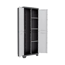 KIS Armoire de rangement utilitaire Linear - 68 x 39 x 173 cm - Noir et gris