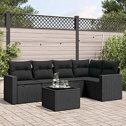 Maison Chic Salon de jardin 6 pcs avec coussins | Ensemble de Table et chaises | Mobilier d'Extérieur noir résine tressée -GKD93415