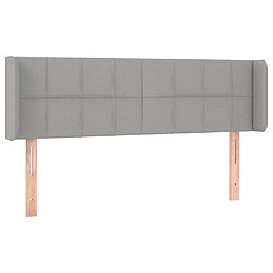 vidaXL Tête de lit avec oreilles Gris clair 147x16x78/88 cm Tissu