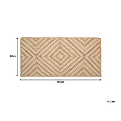 Beliani Tapis en jute et coton beige 80 x 150 cm PIRLI