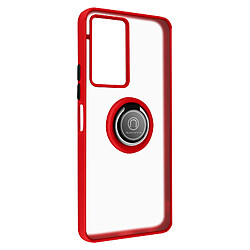 Avizar Coque Vivo Y76 5G Bi-matière Bague Métallique Support Vidéo rouge