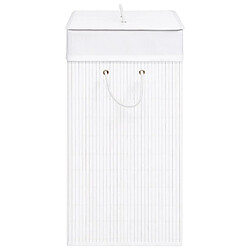 Acheter vidaXL Panier à linge avec 2 sections bambou blanc 100 L