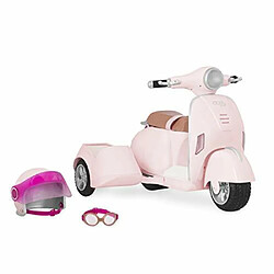 Our generation by Battat - Ride Along Scooter avec Side car - VAhicule avec feux de travail et klaxon, jouets et accessoires pour poupAes de 18 pouces - A partir de 3 ans