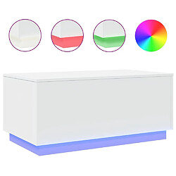 Maison Chic Table basse pour salon | Table à café avec lumières LED blanc 90x50x40 cm -GKD68500