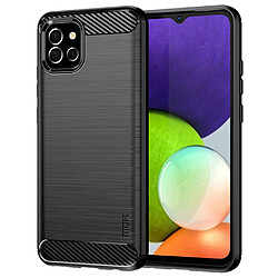 Coque en TPU MOFI surface brossée, texture en fibre de carbone noir pour votre Samsung Galaxy A03 (166.5 x 75.98 x 9.14mm)