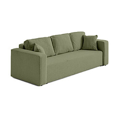 Bestmobilier Topaze - canapé 3 places - convertible avec coffre - en tissu bouclette Topaze - canapé 3 places - convertible avec coffre - en tissu bouclette - Vert