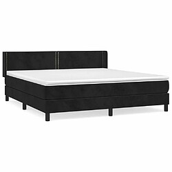 Maison Chic Lit Adulte - Lit simple Lit à sommier tapissier avec matelas moelleux - Meuble de Chambre - Noir 180x200 cm Velours -MN81210