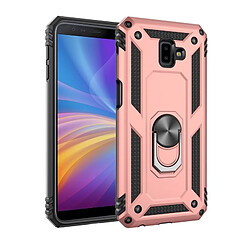 Wewoo Coque Étui de protection en TPU + antichoc Sergeant Armour pour Galaxy J6 Plus, avec support rotation 360 degrés (or rose)