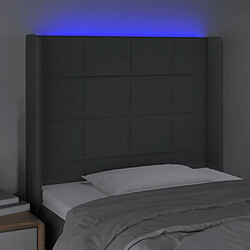 Acheter Maison Chic Tête de lit scandinave à LED,meuble de chambre Gris foncé 93x16x118/128 cm Tissu -MN39218