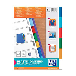 Intercalaire neutre A4 Elba plastique 6 onglets multicolores - 1 jeu