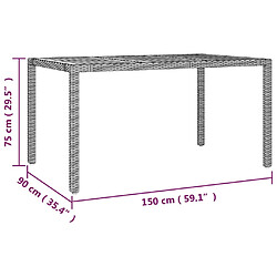 vidaXL Table de jardin et dessus en bois Gris Résine tressée et acacia pas cher