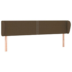 vidaXL Tête de lit avec oreilles Marron foncé 163x23x78/88 cm Tissu