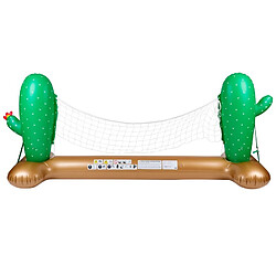 Airmyfun Filet de Volley Gonflable et Flottant pour Piscine & Plage, 274 x 165 x 37 cm - Design Cactus