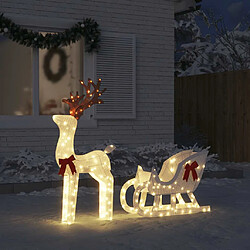 vidaXL Décoration de Noël renne et traîneau 100 LED blanc froid