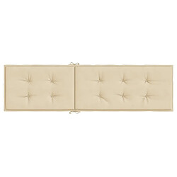 Acheter vidaXL Coussin de chaise de terrasse beige (75+105)x50x4 cm