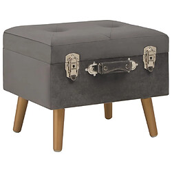 vidaXL Tabouret de rangement 40 cm Gris Velours 