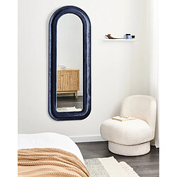 Beliani Miroir CULAN Velours Bleu foncé