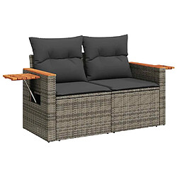 Avis vidaXL Salon de jardin 6 pcs avec coussins gris résine tressée