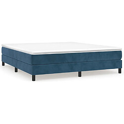 Maison Chic Lit Adulte - Lit simple Lit à sommier tapissier et matelas moelleux - Meuble de Chambre - Bleu foncé 160x200cm Velours -MN86514