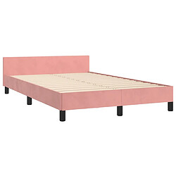 Maison Chic Lit adulte - Cadre Structure de lit avec tête de lit Contemporain Rose 120x200 cm Velours -MN85662 pas cher