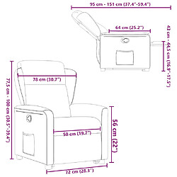 vidaXL Fauteuil inclinable gris nuage tissu pas cher