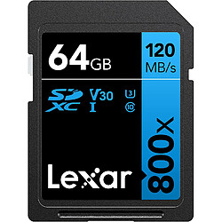 Lexar CARD SD SDHC 64GB 800X 120MB S C10V30 U3