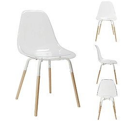 Avis The Home Deco Factory Chaises scandinave Phenix en plastique et métal - Transparent