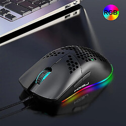 Universal HXSJ J900 USB Wired Gaming Mouse RVB Gamer Gamer avec six DPI Honeycomb Hollow Ergonomic réglable