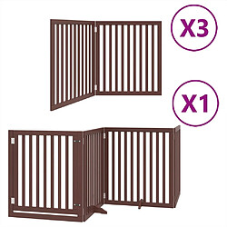 vidaXL Barrière pour chien porte pliable 10 panneaux bois de peuplier