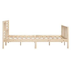 Acheter vidaXL Cadre de lit sans matelas bois massif 140x190 cm