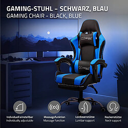 Massage Gaming Chair, noir-bleu, cuir PU ML-Design