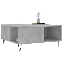 Avis Maison Chic Table basse,Table Console Table d'appoint, Table pour salon gris béton 80x80x36,5 cm bois d'ingénierie -MN51992