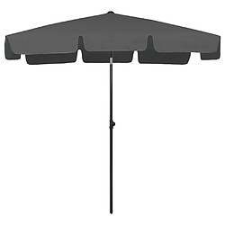 Helloshop26 Parasol de plage 200 x 125 cm polyester anti-UV anthracite 02_0008373